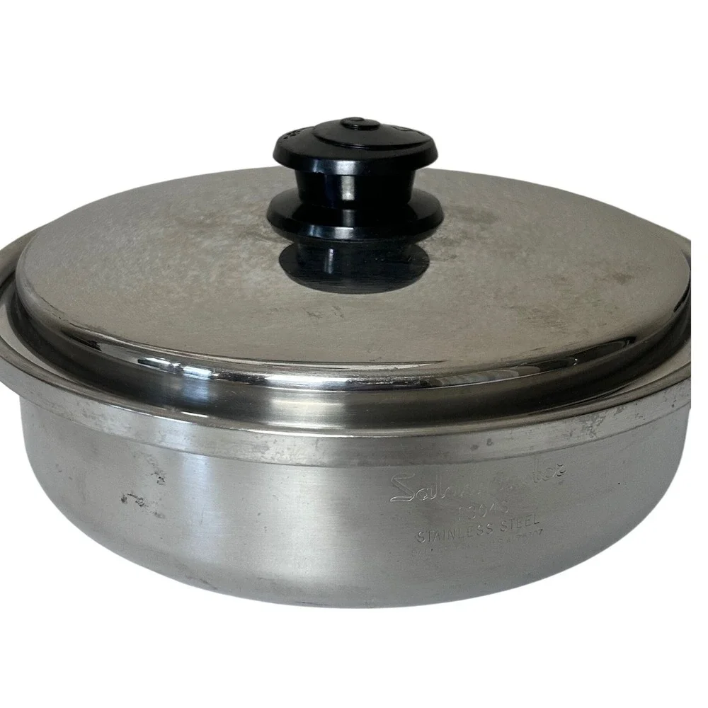 Saladmaster T304S Stainless Steel 9 Inch Skillet Sauté Pan Vapo-Lid Made in USA